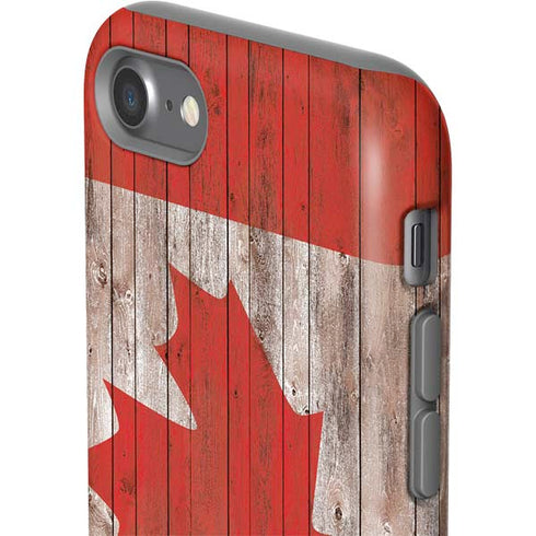 Canadian Flag Dark Wood iPhone SE (2nd & 3rd Gen) Pro Case